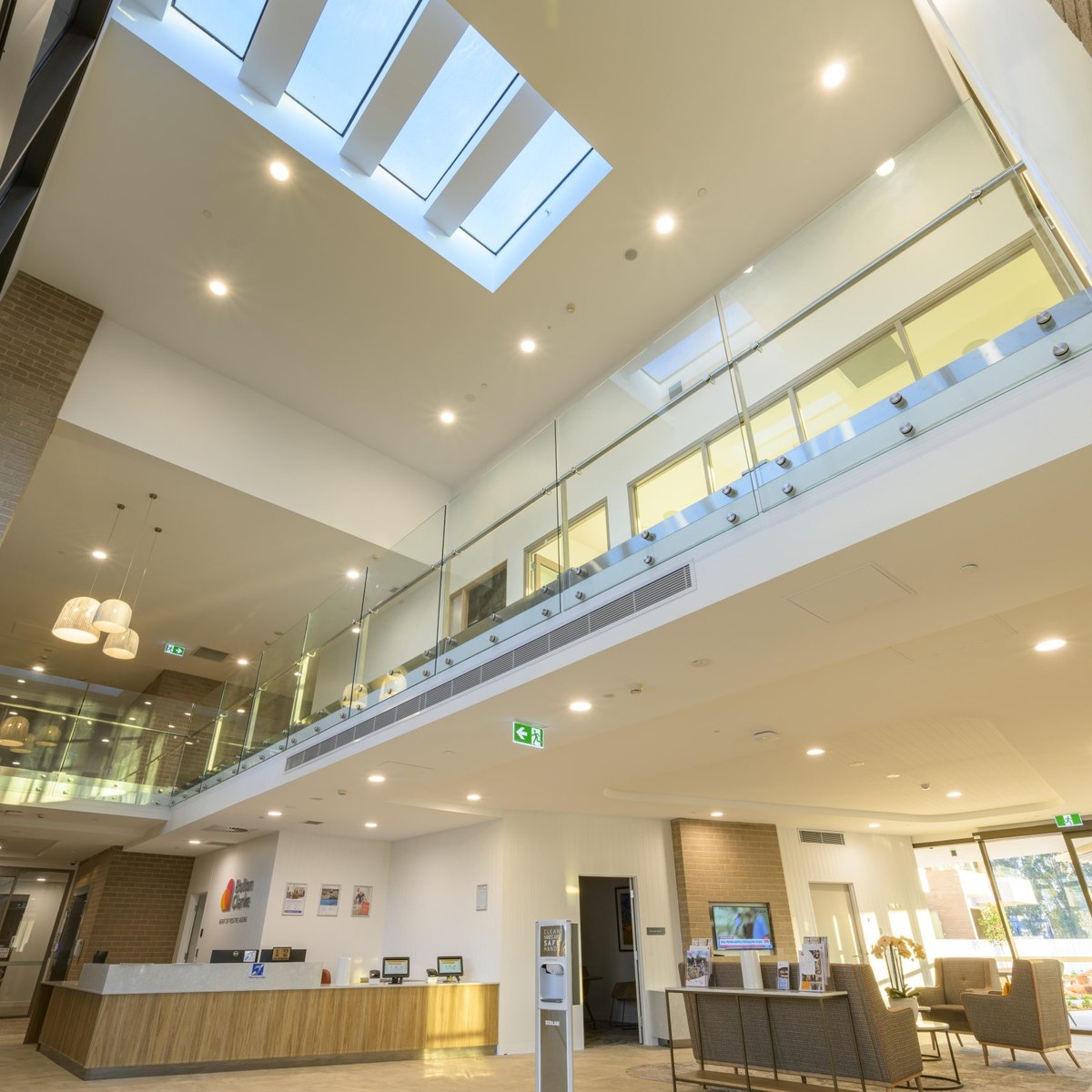 Willowdale Residential Aged Care reception, lit under a zencontrol DALI-2 system