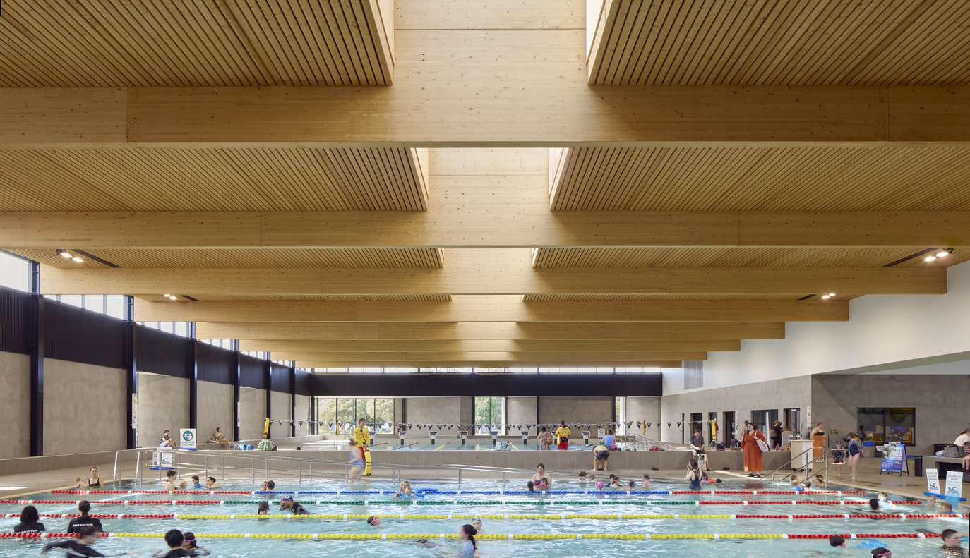 Pool hall at Northcote Aquatic and Recreation Centre under zencontrol lighting